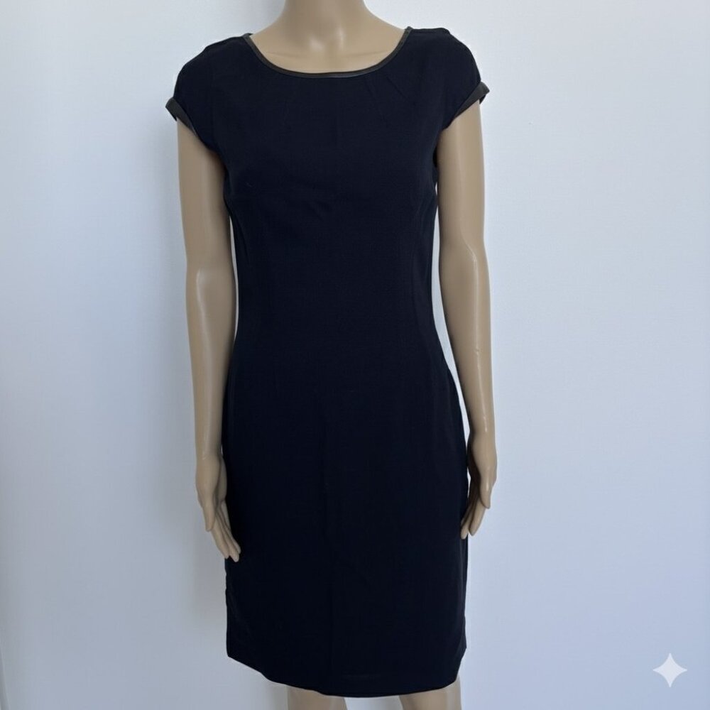 Elie Tahari SHort-Sleeve Sheath Black Dress - Size S